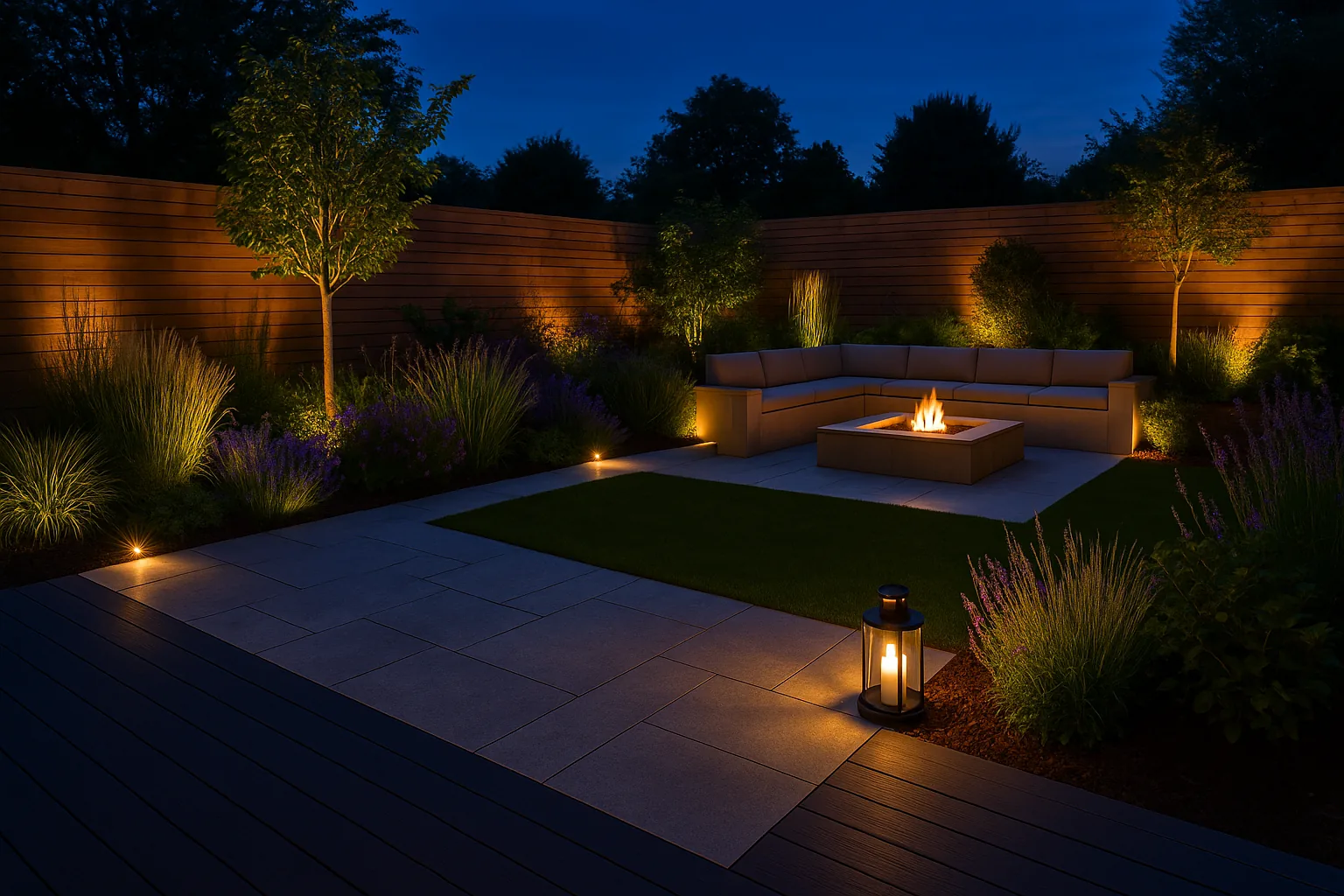 Garden lighting installation in Farnborough