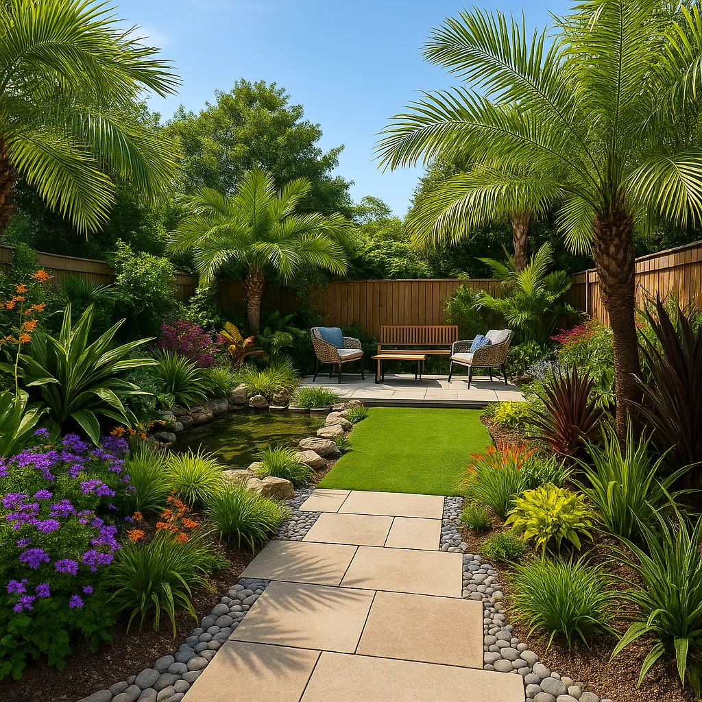 Tropical paradise garden design by Glorious Gardens Son & Co. Farnborough